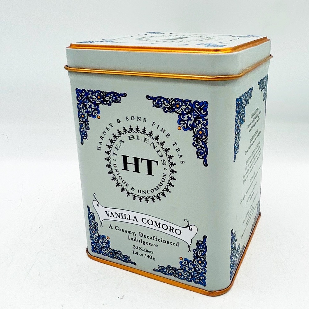 Harney & Sons Tea Tin‎ Vanilla Comoro Empty Decorative Tin
